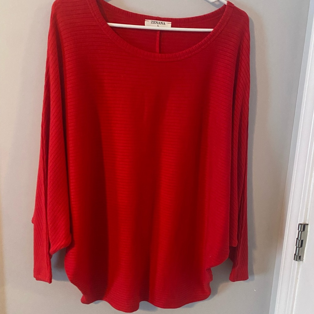 Zenana Outfitters Vibrant Red Knit Top